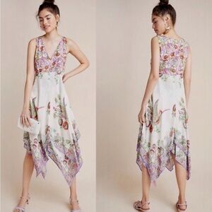 RARE! Anthropologie Analise midi length fairy hem birds of paradise dress, 4